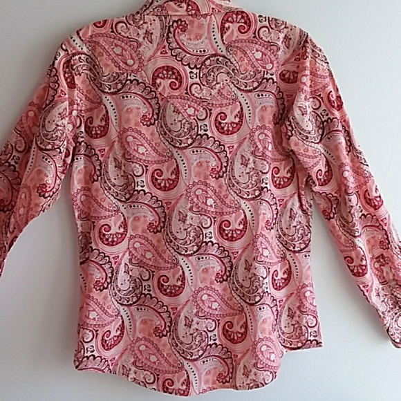 Ariat Pink Paisley Button Down Shirt - Picture 3 of 6